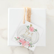 Pop it when she pops pink gold pumpkin fall shower favor tags