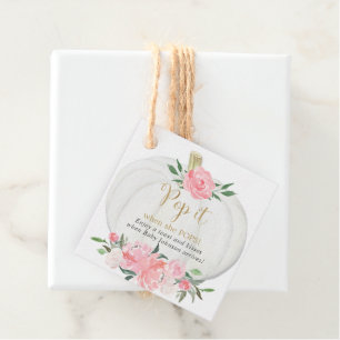 Pop it when she pops pink gold pumpkin fall shower favor tags