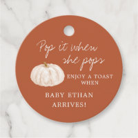 Pop it When She Pops Pumpkin Baby Shower Favor Tags