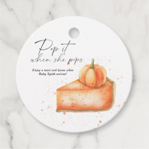 Pop it when she pops - Pumpkin pie Favor Tags