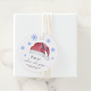 Pop it when she pops - Santa baby - Favor Tags