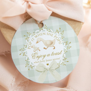 Pop it when she Pops Silly Goose Sage Baby shower Favor Tags