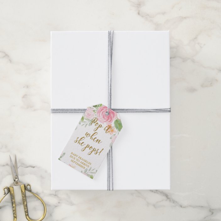 Pop It When She Pops Tags Baby Shower Favor Tags Zazzle Com