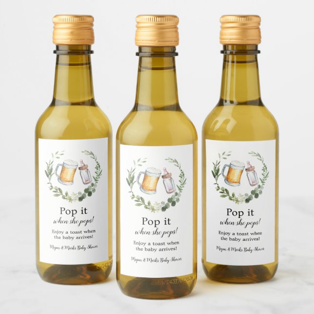 Pop it when she Pops Wine Label (Bottles)