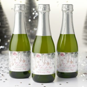 Pop it when she pops winter baby shower favors sparkling wine label