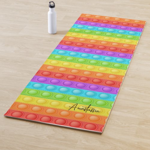 Pop_it with your name colorful Stretch Pilates Yoga Mat