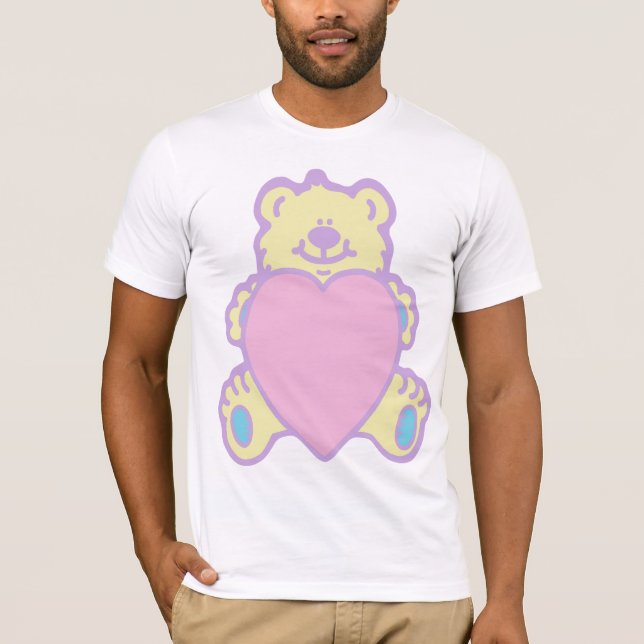 Pop Kei Cute Teddy Bear Love Heart T-Shirt (Front)