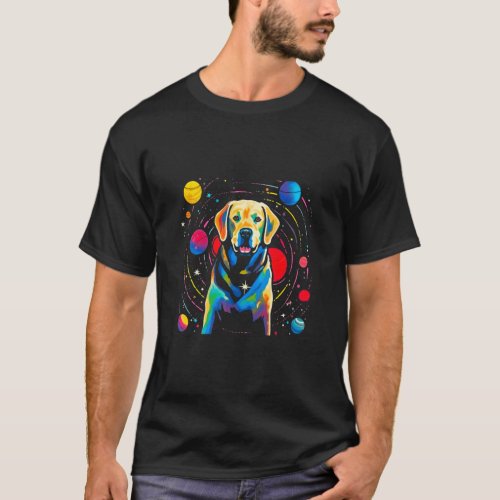 Pop Labrador Retriever Dog Space Planet  T_Shirt