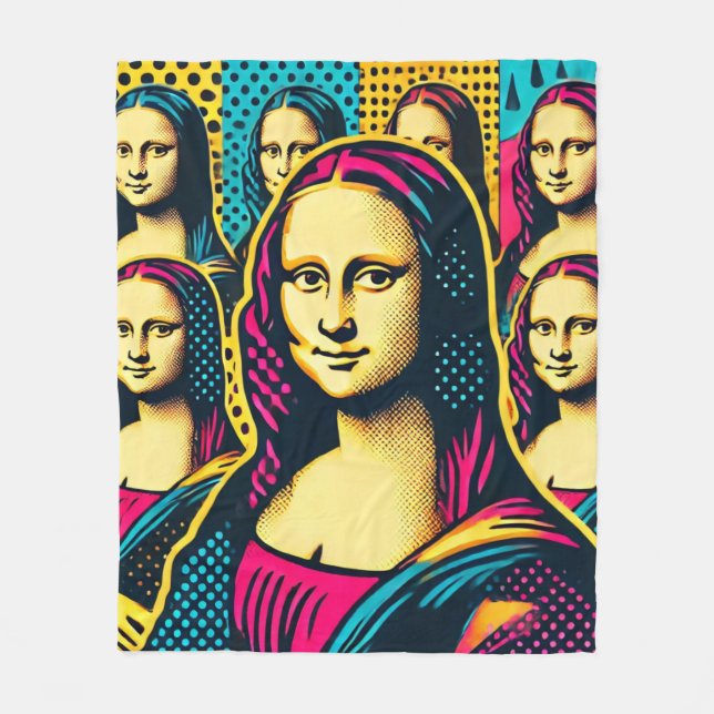 Pop Lisa Fleece Blanket (Front)
