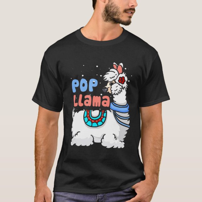Pop Llama Matching Family Christmas Pajamas T-Shirt (Front)