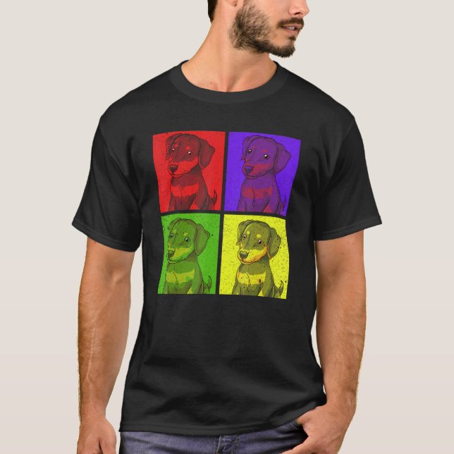 Pop Miniature Pinscher Dog  Cute Pet Min Pinscher T-Shirt (Front)