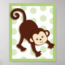 Pop Mod Monkey Jungle Nursery Wall Art Print 8X10