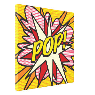 POP Modern Pop Art Typographic Comic Book Canvas Print