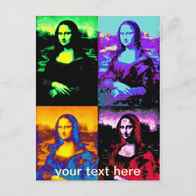 pop mona lisa postcard | Zazzle