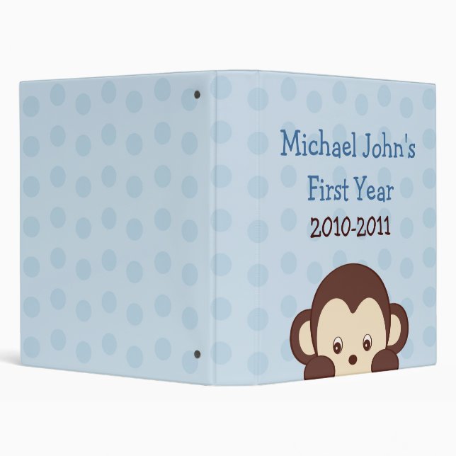 Pop Monkey Dots Baby Photo Album Scrapbook 3 Ring Binder (Background)