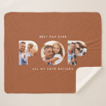 Pop multi photo modern elegant terracotta gift fle sherpa blanket<br><div class="desc">Pop multi photo modern contemporary elegant typography child gift. Ideal fathers day,  birthday or christmas gift. Terracotta color can be changed.</div>