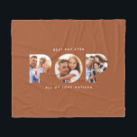 Pop multi photo modern elegant terracotta gift fleece blanket<br><div class="desc">Pop multi photo modern contemporary elegant typography child gift. Ideal fathers day,  birthday or christmas gift. Terracotta color can be changed.</div>