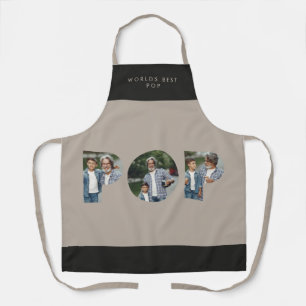 Pop multi photo modern typography elegant black apron