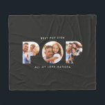 Pop multi photo modern typography elegant black fleece blanket<br><div class="desc">Pop multi photo modern contemporary elegant typography child gift. Ideal fathers day,  birthday or christmas gift. Black color can be changed.</div>