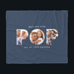 Pop multi photo modern typography elegant gift fleece blanket<br><div class="desc">Pop multi photo modern contemporary elegant typography child gift. Ideal fathers day,  birthday or christmas gift. Colors can be changed.</div>