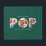 Pop multi photo modern typography elegant green fl fleece blanket<br><div class="desc">Pop multi photo modern contemporary elegant typography child gift. Ideal fathers day,  birthday or christmas gift. Green color can be changed.</div>