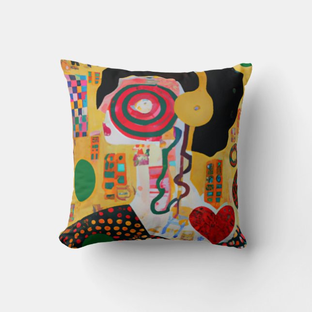 Pop Music Throw Pillow (Front)