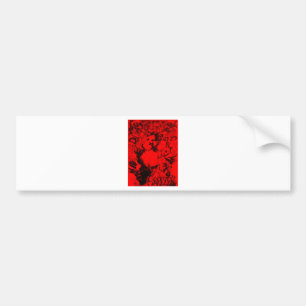 Pop Musician Portraits in Vibrant Red Colors Art Bumper Sticker