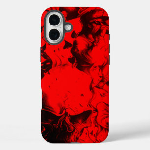 Pop Musician Portraits in Vibrant Red Colors Art iPhone 16 Plus Case