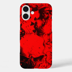 Pop Musician Portraits in Vibrant Red Colors Art iPhone 16 Plus Case