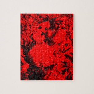 Pop Musician Portraits in Vibrant Red Colors Art Jigsaw Puzzle