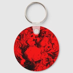Pop Musician Portraits in Vibrant Red Colors Art Keychain