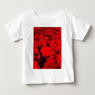 Pop Musician Portraits in Vibrant Red Colors Art P Baby T-Shirt