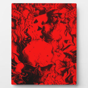 Pop Musician Portraits in Vibrant Red Colors Art Plaque