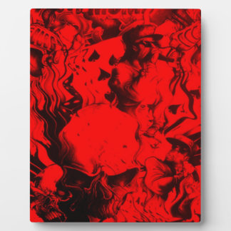 Pop Musician Portraits in Vibrant Red Colors Art  Plaque