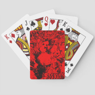 Pop Musician Portraits in Vibrant Red Colors Art Poker Cards