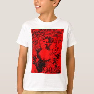 Pop Musician Portraits in Vibrant Red Colors Art  T-Shirt