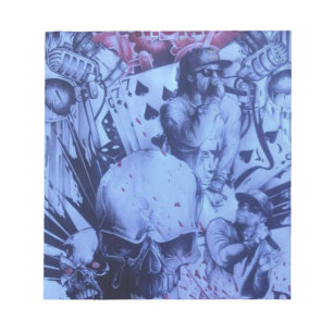 Pop Musicians Blue Purple Art Print Notepad