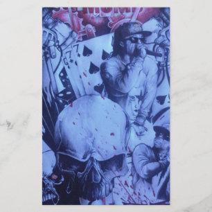 Pop Musicians Blue Purple Art Print Stationery