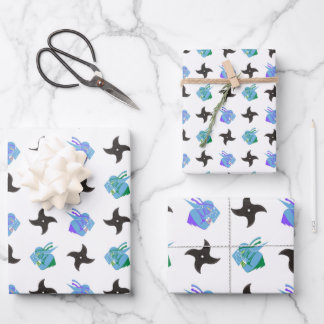 Pop Ninja Throwing Star Wrapping Paper Sheets