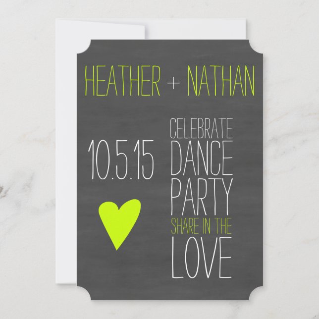 Pop Of Color Chalkboard Save The Date (Front)