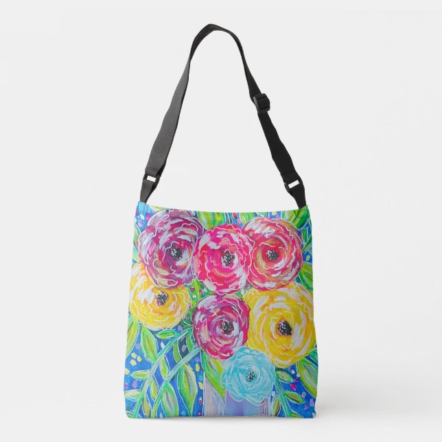 Pop of Petals - Bright Floral Tote By J. Alexander (Back)