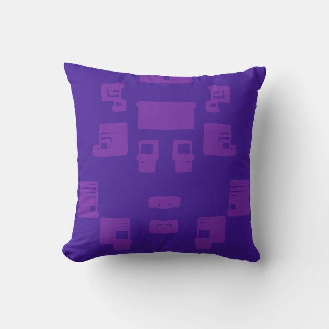 Pop of Pink Squares Throw Pillow (Front)