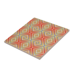 Pop Of Reds Alternative Diamond Pattern Ceramic Tile