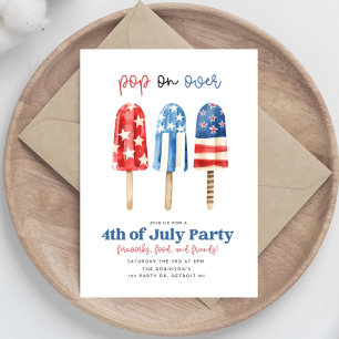 Pop on Over 4th of July Party Invitation, Independ Invitation