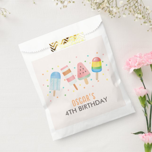 Pop on Over and Chill Ice-cream Kids Birthday Favor Bag (Sealed)