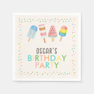 Pop on Over and Chill Ice-cream Kids Birthday Napkins