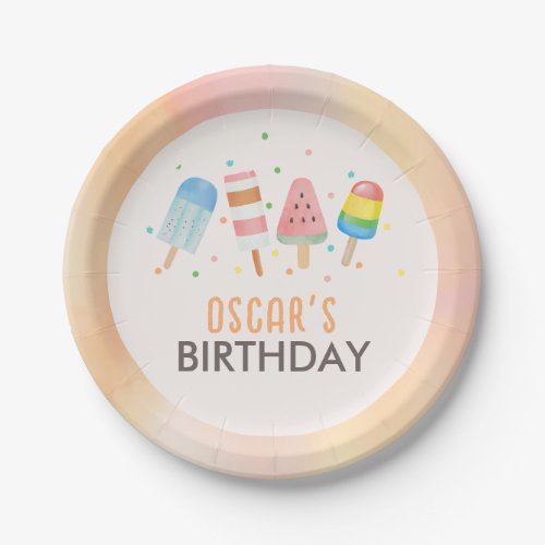 Pop on Over and Chill Ice_cream Kids Birthday Paper Plates