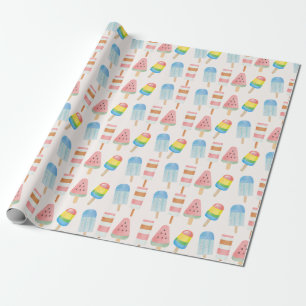 Pop on Over and Chill Ice-cream Kids Birthday Wrapping Paper