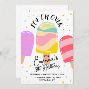 Pop On Over Birthday Party Invitation Postcard