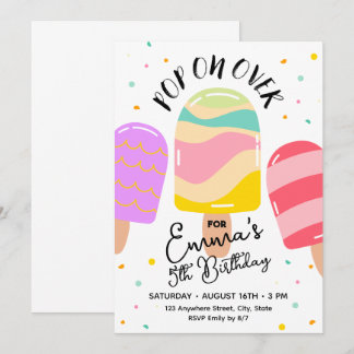 Pop On Over Birthday Party Invitation Postcard